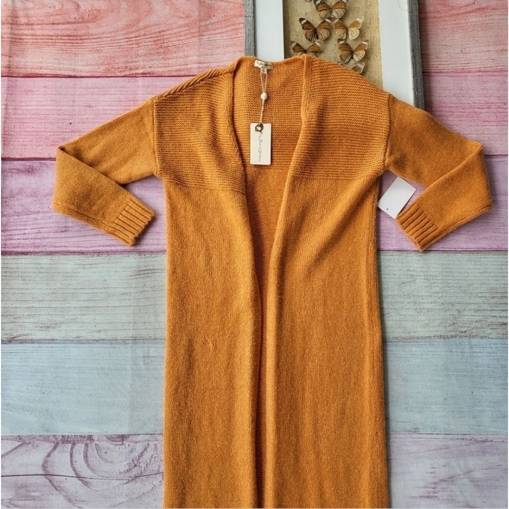 NWT For Love & Lemons Burnt Orange Dylan Open Front Long Duster Cardigan Small - Picture 8 of 10